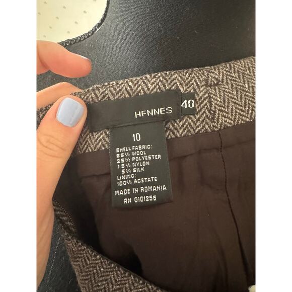 H&M Brown Tweed Midi Skirt Size 10 - Picture 5 of 6